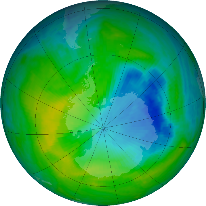 Antarctic ozone map for 30 November 1985